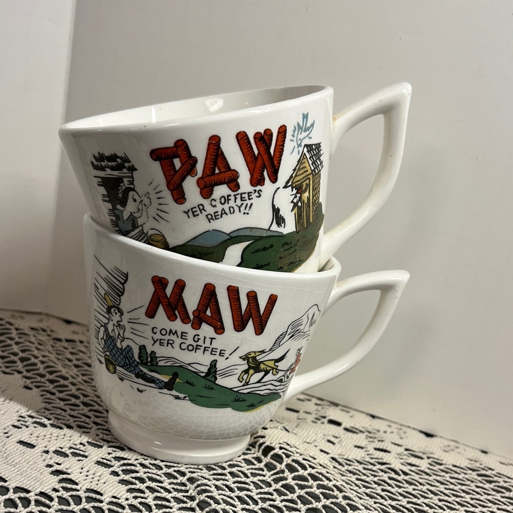 Maw And Paw Coffee Mugs Vintage